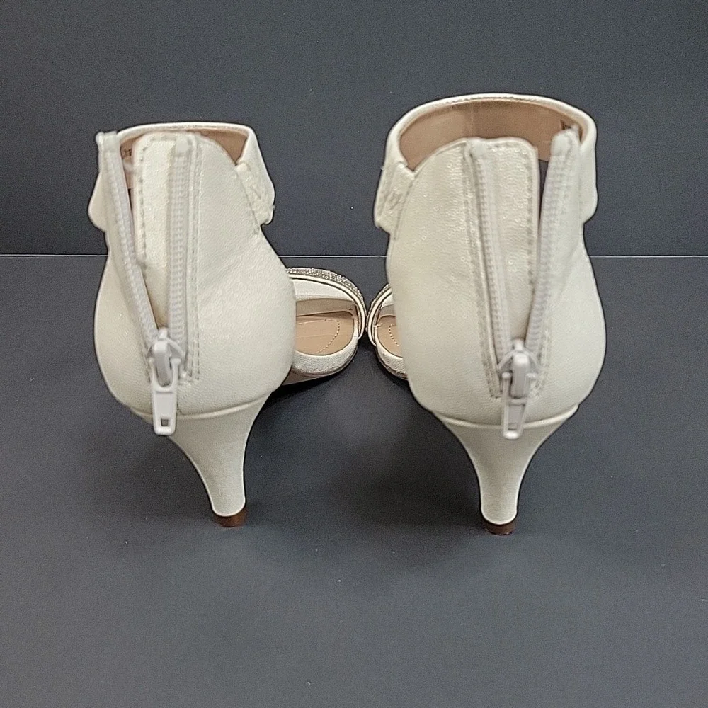 Style & Co Phillyis Open Toe Kitten Heel Rear Zip Ankle Strap US 7 M Elegant - Picture 5 of 7
